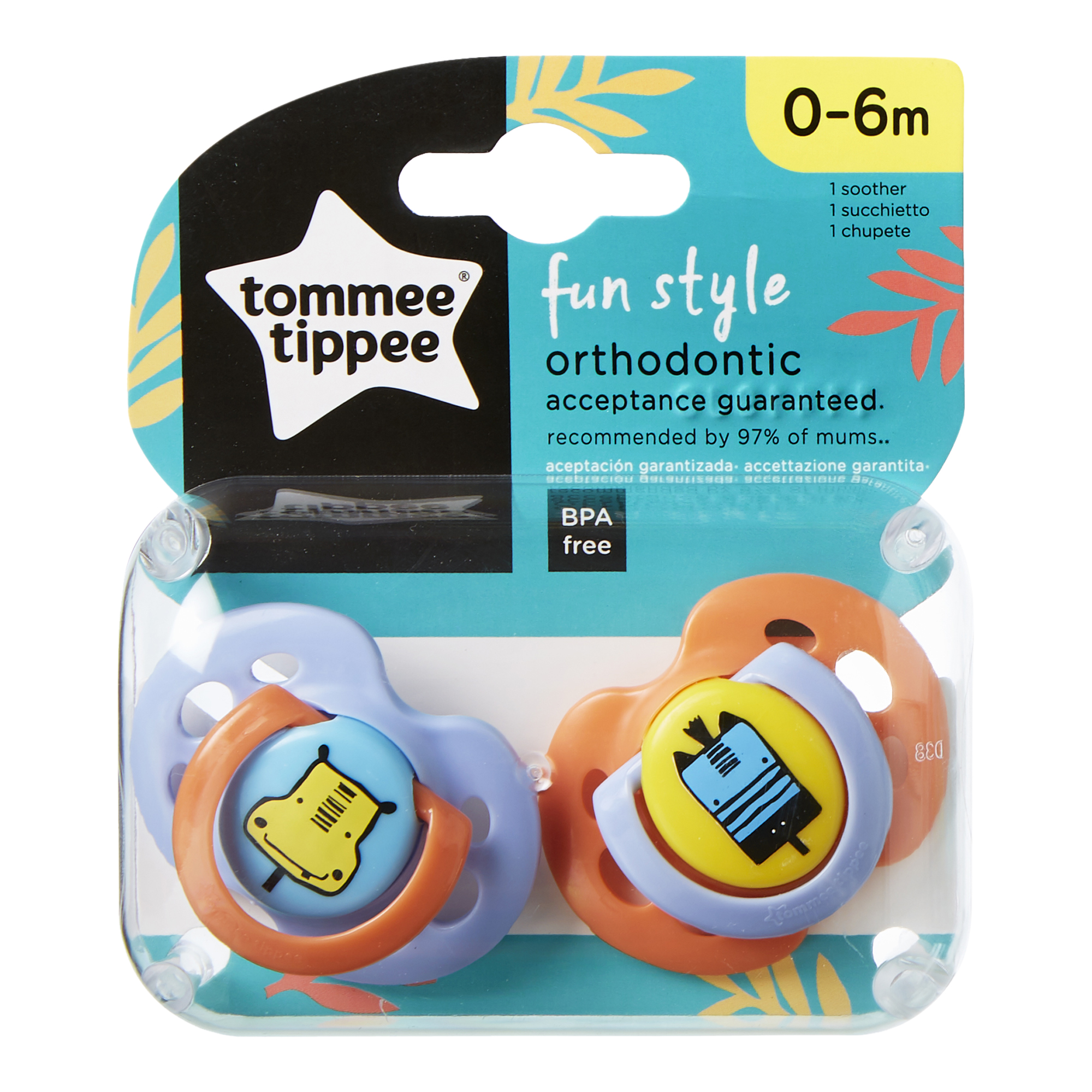Fun Style Soother*2 (06 months) Tommee Tippee